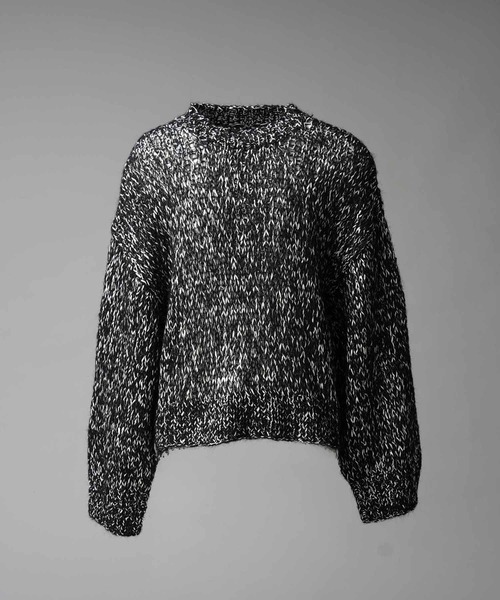 MAISON SPECIAL(メゾンスペシャル)の「《UNISEX》Tape Yarn Mix Hand Knitting Prime-Over Crew Neck Knit Pullover/テープヤーンミックスハンドニットプライムオーバークルーネックニットプルオーバー【MAISON SPECIAL/メゾンスペシャル】(ニット/セーター・メンズ・ブラック/グレー/オレンジ・1/2)」の21枚目の写真