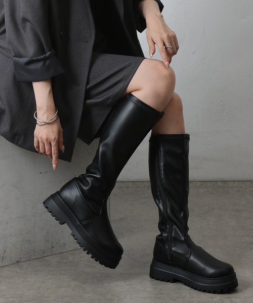 COLONY 2139（コロニートゥーワンスリーナイン）の「厚底ストレッチブーツ（ブーツ・レディース・ブラウン/ブラック・MEDIUM/LARGE）」の2枚目の写真