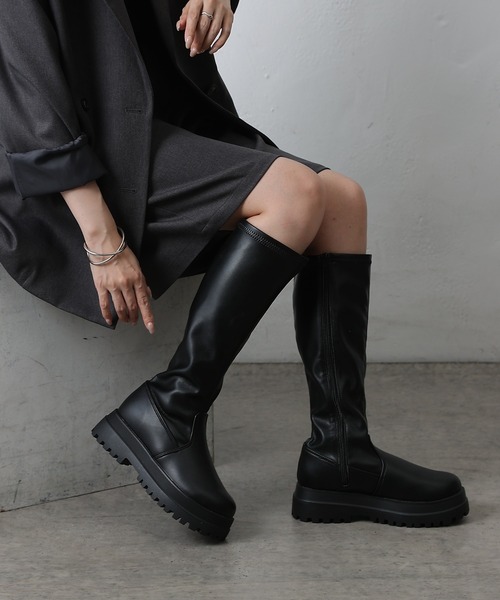 COLONY 2139（コロニートゥーワンスリーナイン）の「厚底ストレッチブーツ（ブーツ・レディース・ブラウン/ブラック・MEDIUM/LARGE）」の6枚目の写真