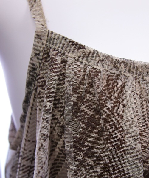 clear（クリア）の「シアーチェック柄バルーンチュニック［韓国ファッション カジュアル］（チュニック・レディース・ブラウン/レッド/ブルー・F）」の17枚目の写真