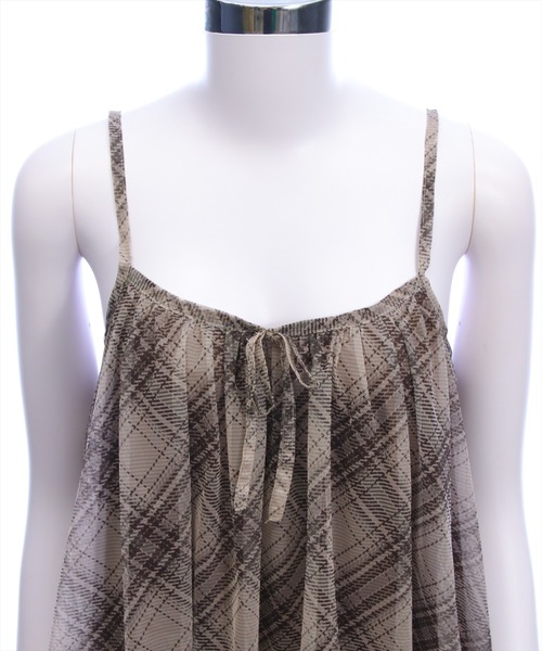 clear（クリア）の「シアーチェック柄バルーンチュニック［韓国ファッション カジュアル］（チュニック・レディース・ブラウン/レッド/ブルー・F）」の12枚目の写真