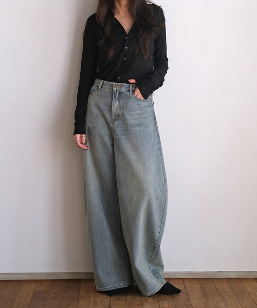 AKTE バギートップデニムパンツ バギートップデニムパンツ（デニムパンツ）｜AKTE（アクテ）の