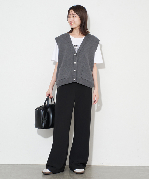 SLOBE IENA（スローブイエナ）の「パールニットベスト（ベスト・レディース・チャコールグレー/ブラック・FREE）」の19枚目の写真