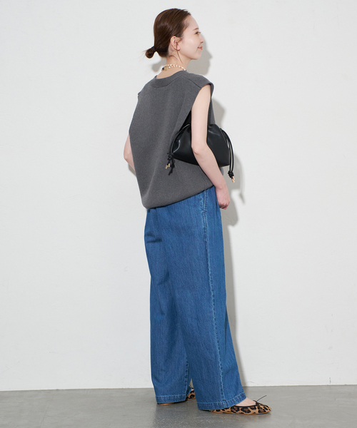 SLOBE IENA（スローブイエナ）の「パールニットベスト（ベスト・レディース・チャコールグレー/ブラック・FREE）」の10枚目の写真