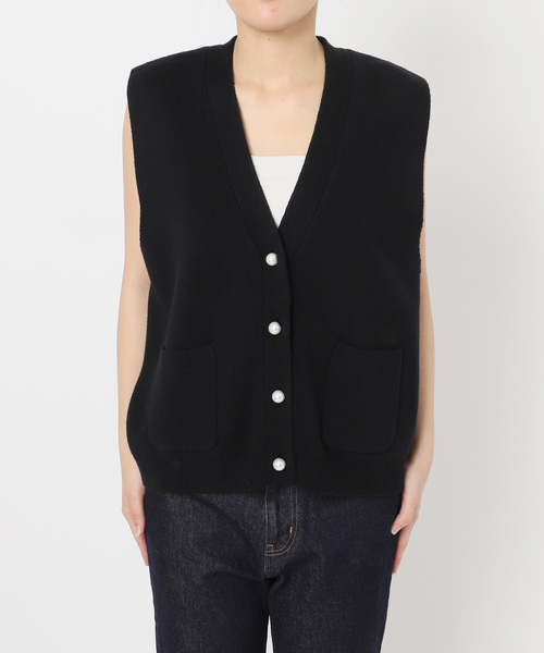 SLOBE IENA（スローブイエナ）の「パールニットベスト（ベスト・レディース・チャコールグレー/ブラック・FREE）」の11枚目の写真