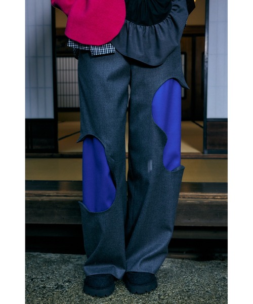 ENFOLD(エンフォルド)の「ソフトサキソニー Pondトラウザー(その他パンツ・レディース・チャコールグレー/ブラック・38/36)」の4枚目の写真