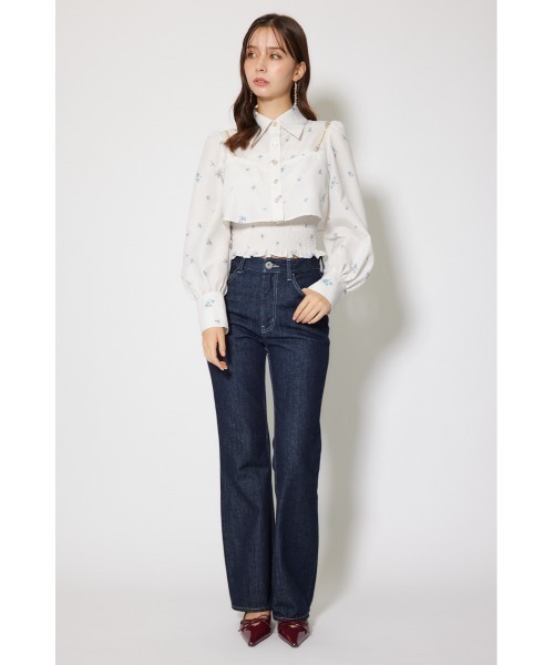 rienda(リエンダ)の「チェーンデザインシャーリングブラウス 秋服 冬服(シャツ/ブラウス・レディース・ブラック/ブラウン系その他/ホワイト系その他・FREE)」の5枚目の写真
