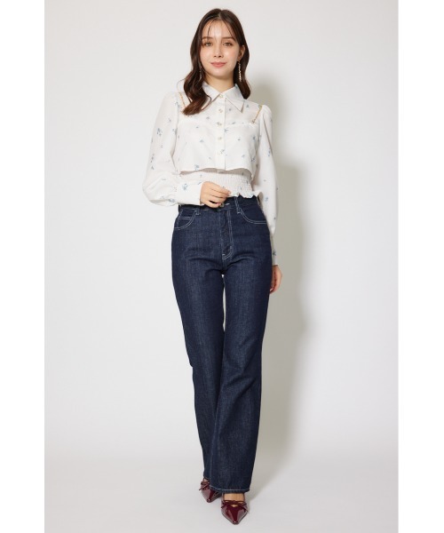 rienda(リエンダ)の「チェーンデザインシャーリングブラウス 秋服 冬服(シャツ/ブラウス・レディース・ブラック/ブラウン系その他/ホワイト系その他・FREE)」の6枚目の写真