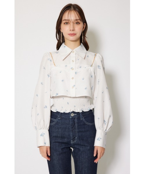 rienda(リエンダ)の「チェーンデザインシャーリングブラウス 秋服 冬服(シャツ/ブラウス・レディース・ブラック/ブラウン系その他/ホワイト系その他・FREE)」の7枚目の写真