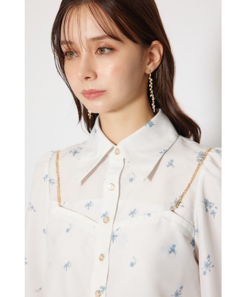 rienda(リエンダ)の「チェーンデザインシャーリングブラウス 秋服 冬服(シャツ/ブラウス・レディース・ブラック/ブラウン系その他/ホワイト系その他・FREE)」の10枚目の写真