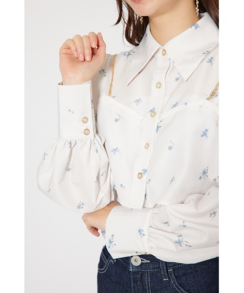 rienda(リエンダ)の「チェーンデザインシャーリングブラウス 秋服 冬服(シャツ/ブラウス・レディース・ブラック/ブラウン系その他/ホワイト系その他・FREE)」の12枚目の写真