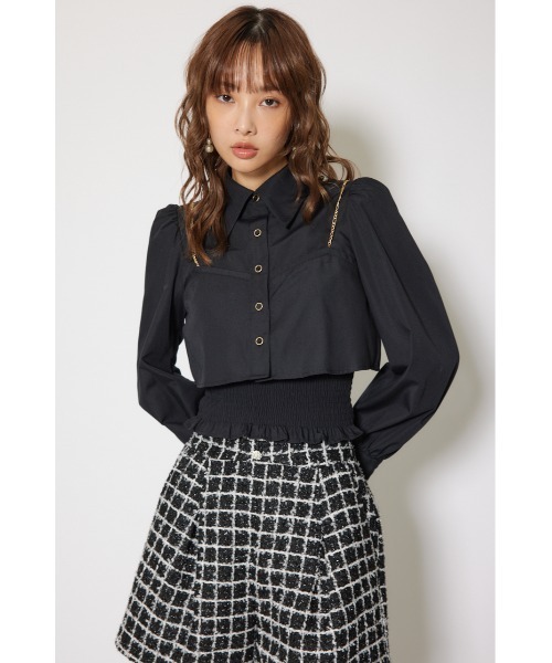 rienda(リエンダ)の「チェーンデザインシャーリングブラウス 秋服 冬服(シャツ/ブラウス・レディース・ブラック/ブラウン系その他/ホワイト系その他・FREE)」の16枚目の写真