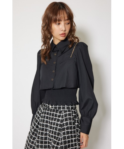 rienda(リエンダ)の「チェーンデザインシャーリングブラウス 秋服 冬服(シャツ/ブラウス・レディース・ブラック/ブラウン系その他/ホワイト系その他・FREE)」の18枚目の写真