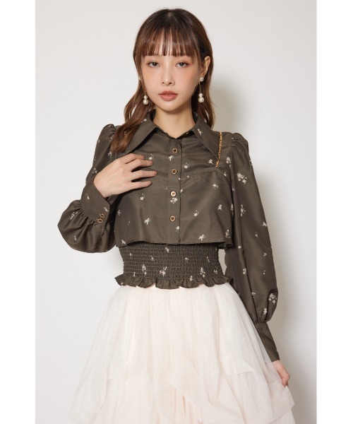 rienda(リエンダ)の「チェーンデザインシャーリングブラウス 秋服 冬服(シャツ/ブラウス・レディース・ブラック/ブラウン系その他/ホワイト系その他・FREE)」の22枚目の写真