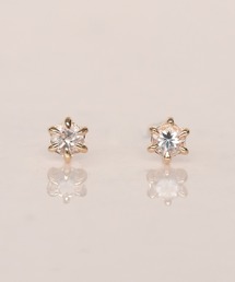 ルビー ダイヤモンド ピアス(両耳用) ビズー公式】ルビー×ダイヤモンド K10ピアス(片耳