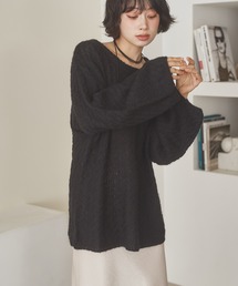 texture volume sleeve knit /テクスチャーボリュームスリーブニット