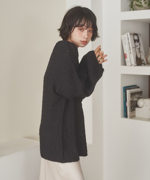 LAULEN(ローレン)の「texture volume sleeve knit /テクスチャーボリュームスリーブニット(ニット/セーター・レディース・ブラウン/チャコールグレー/ブラック・FREE)」の7枚目の写真