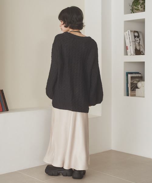 LAULEN(ローレン)の「texture volume sleeve knit /テクスチャーボリュームスリーブニット(ニット/セーター・レディース・ブラウン/チャコールグレー/ブラック・FREE)」の12枚目の写真
