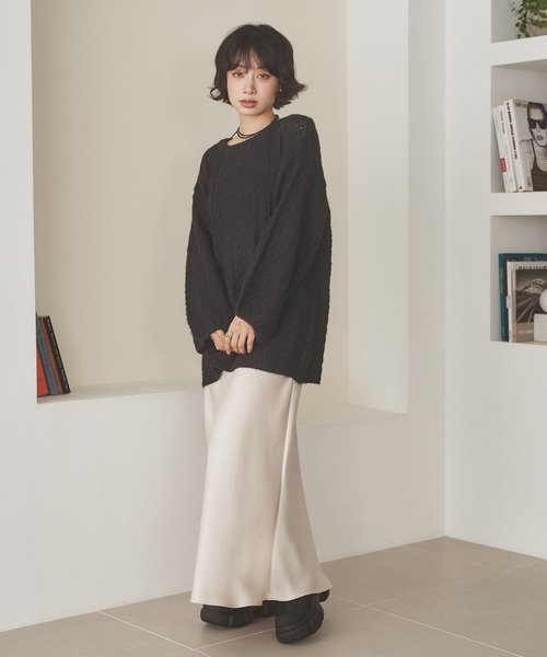 LAULEN(ローレン)の「texture volume sleeve knit /テクスチャーボリュームスリーブニット(ニット/セーター・レディース・ブラウン/チャコールグレー/ブラック・FREE)」の13枚目の写真