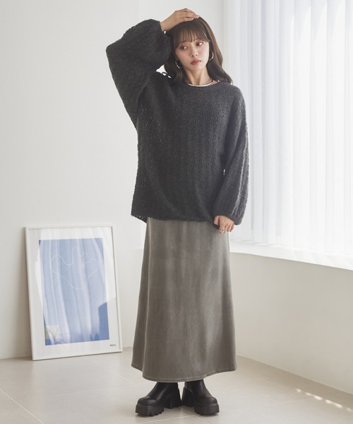 LAULEN(ローレン)の「texture volume sleeve knit /テクスチャーボリュームスリーブニット(ニット/セーター・レディース・ブラウン/チャコールグレー/ブラック・FREE)」の17枚目の写真