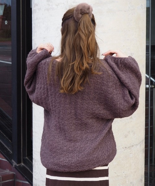 LAULEN(ローレン)の「texture volume sleeve knit /テクスチャーボリュームスリーブニット(ニット/セーター・レディース・ブラウン/チャコールグレー/ブラック・FREE)」の19枚目の写真