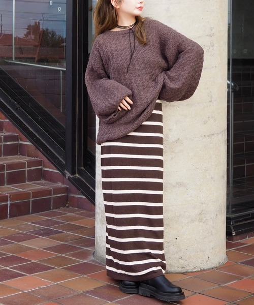LAULEN(ローレン)の「texture volume sleeve knit /テクスチャーボリュームスリーブニット(ニット/セーター・レディース・ブラウン/チャコールグレー/ブラック・FREE)」の21枚目の写真