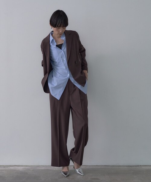 GALLEST（ギャレスト）の「Comfy SET UP｜ダブルブレストイージージャケット【セットアップ対応】（テーラードジャケット・レディース・ブラック/ブラウン系その他/ベージュ・40/38/36）」の11枚目の写真