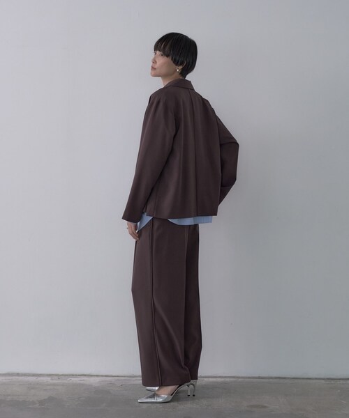 GALLEST（ギャレスト）の「Comfy SET UP｜ダブルブレストイージージャケット【セットアップ対応】（テーラードジャケット・レディース・ブラック/ブラウン系その他/ベージュ・40/38/36）」の12枚目の写真