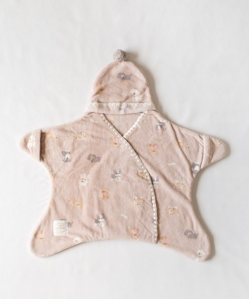 mocmof（モクモフ）の「アニマル総柄 ベビー おくるみ（おくるみ・キッズ・アイボリー/グリーン系その他3/ピンク・M size/S size）」の2枚目の写真