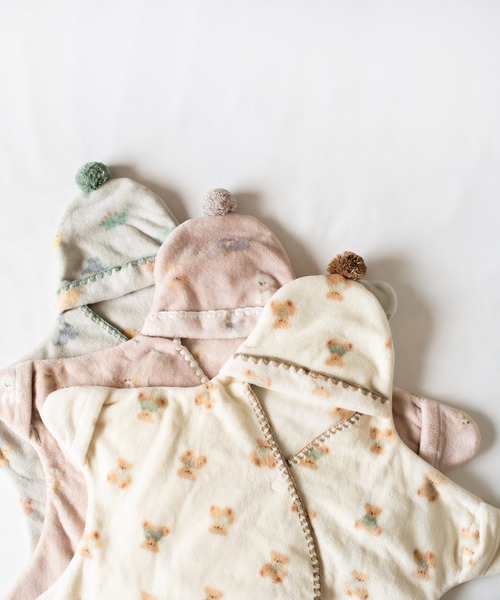 mocmof（モクモフ）の「アニマル総柄 ベビー おくるみ（おくるみ・キッズ・アイボリー/グリーン系その他3/ピンク・M size/S size）」の10枚目の写真