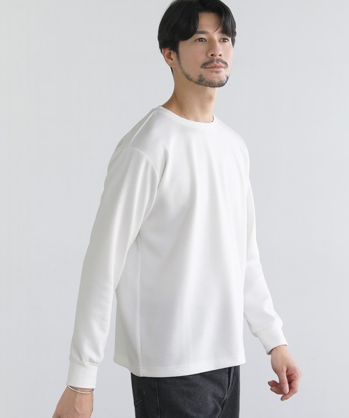 SPU(スプ)の「【抗ピリング・抗しわ】ハイポンチ長袖カットソー(Tシャツ/カットソー・メンズ・チャコール/ネイビー/ホワイト/グレー/杢グレー/ブラック・S/M/L/XL)」の7枚目の写真