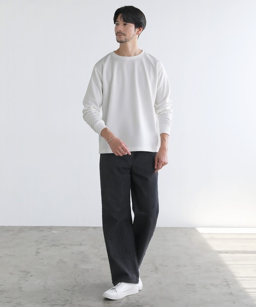 SPU(スプ)の「【抗ピリング・抗しわ】ハイポンチ長袖カットソー(Tシャツ/カットソー・メンズ・チャコール/ネイビー/ホワイト/グレー/杢グレー/ブラック・S/M/L/XL)」の10枚目の写真