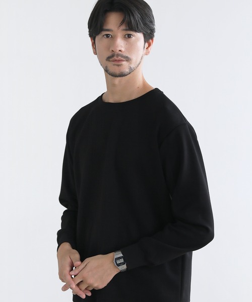 SPU(スプ)の「【抗ピリング・抗しわ】ハイポンチ長袖カットソー(Tシャツ/カットソー・メンズ・チャコール/ネイビー/ホワイト/グレー/杢グレー/ブラック・S/M/L/XL)」の13枚目の写真