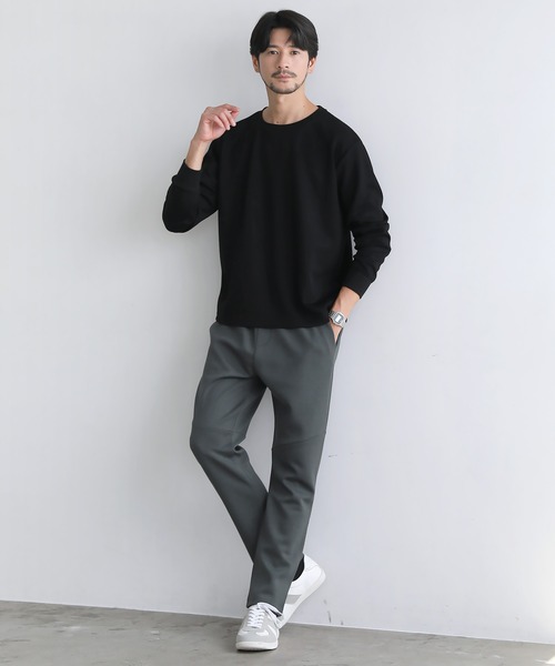 SPU(スプ)の「【抗ピリング・抗しわ】ハイポンチ長袖カットソー(Tシャツ/カットソー・メンズ・チャコール/ネイビー/ホワイト/グレー/杢グレー/ブラック・S/M/L/XL)」の14枚目の写真