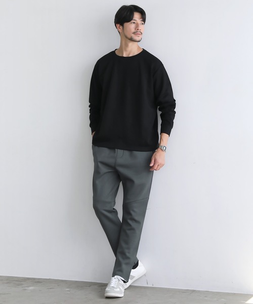 SPU(スプ)の「【抗ピリング・抗しわ】ハイポンチ長袖カットソー(Tシャツ/カットソー・メンズ・チャコール/ネイビー/ホワイト/グレー/杢グレー/ブラック・S/M/L/XL)」の15枚目の写真