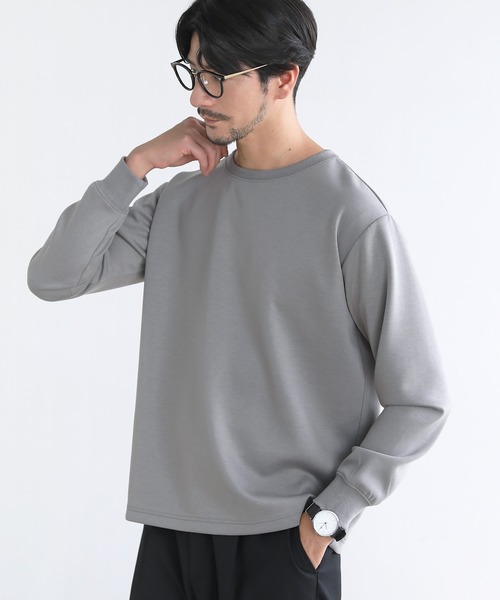 SPU(スプ)の「【抗ピリング・抗しわ】ハイポンチ長袖カットソー(Tシャツ/カットソー・メンズ・チャコール/ネイビー/ホワイト/グレー/杢グレー/ブラック・S/M/L/XL)」の17枚目の写真