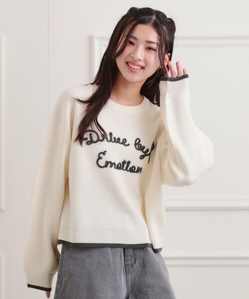 セール】コード風ステッチニットプルオーバー（ニット/セーター