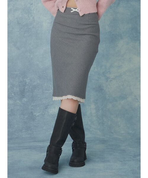 CALNAMUR（カルナムール）の「ハーフレングスタイトスカート（スカート・レディース・ダークブラウン/その他/グレー・FREE）」の2枚目の写真