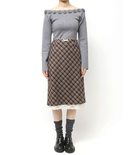 CALNAMUR（カルナムール）の「ハーフレングスタイトスカート（スカート・レディース・ダークブラウン/その他/グレー・FREE）」の8枚目の写真