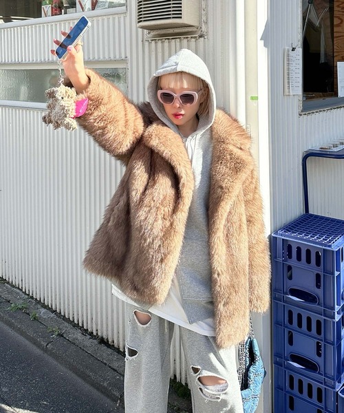 イタリア製 ボリュームコート ファーコート ITALY ジャケット ボリューミーファーコート（その他アウター）｜Alley Tokyo（アリー