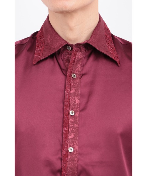 TORNADO MART（トルネードマート）の「ﾚｰｽｱｸｾﾝﾄｽﾄｰﾙﾂｷｼｬﾂ（シャツ/ブラウス・メンズ・ボルドー/ネイビー/ブラック・MEDIUM/LARGE/LL/XXL）」の10枚目の写真