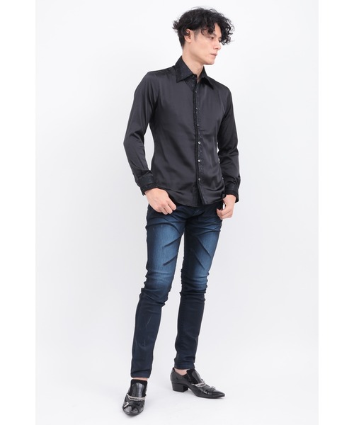 TORNADO MART（トルネードマート）の「ﾚｰｽｱｸｾﾝﾄｽﾄｰﾙﾂｷｼｬﾂ（シャツ/ブラウス・メンズ・ボルドー/ネイビー/ブラック・MEDIUM/LARGE/LL/XXL）」の14枚目の写真