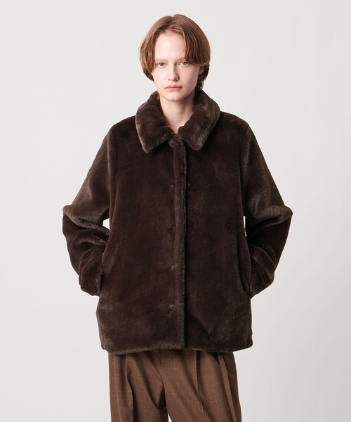 AEWEN MATOPH（イウエン マトフ）の「＜AEWEN MATOPH＞フェイクファーショートコート（その他アウター・レディース・ダークブラウン/ブラック・36/38）」の13枚目の写真