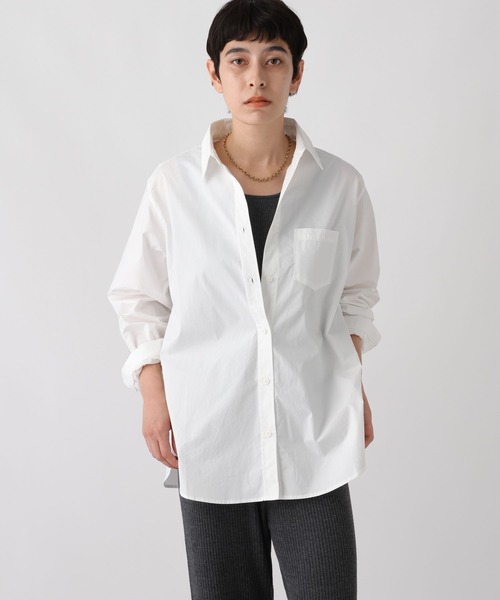 studio CLIP(スタディオクリップ)の「《ウタオ》ベーシックシャツ(シャツ/ブラウス・レディース・ホワイト/ライトブルー・FREE)」の2枚目の写真