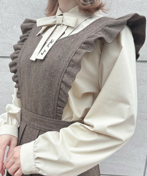 F i.n.t（フィント）の「バックリボン2wayエプロンジャンパースカート（ジャンパースカート・レディース・ブラウン/グレー・FREE）」の15枚目の写真