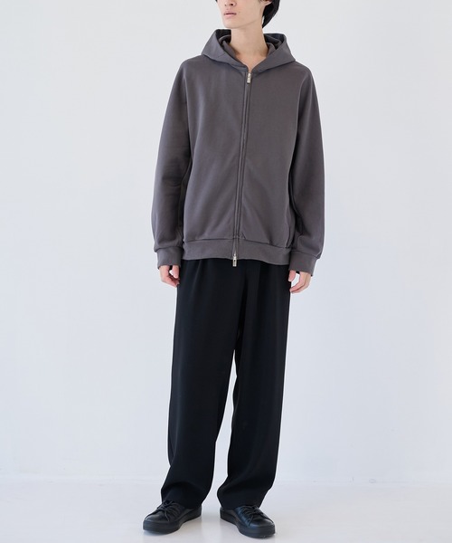 ATTACHMENT（アタッチメント）の「【ATTACHMENT/アタッチメント】CO STRECH TERRY ZIP UP HOODIE（パーカー・メンズ・ブラック/チャコールグレー・2/3）」の5枚目の写真