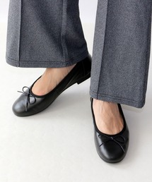 本革ラウンドバレエシューズ【低反発スポンジ入り】