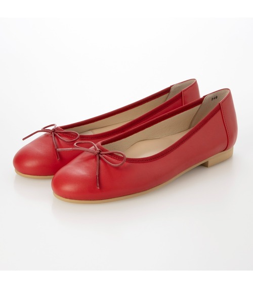 Fin(フィン)の「本革ラウンドバレエシューズ【低反発スポンジ入り】(バレエシューズ・レディース・レッド/ブラック/シルバー・22.5cm/23cm/23.5cm/24cm/24.5cm/25cm)」の8枚目の写真