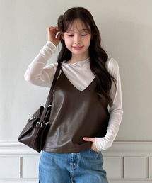 by muni:r（バイ ムニール）の「【2Set・着用動画あり・2色展開】レイヤードTシャツ+ビスチェセット/2025 AW COLLECTION（Tシャツ/カットソー・レディース）」