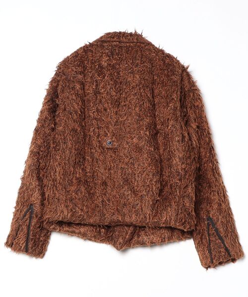 my beautiful landlet(マイビューティフルランドレット)の「【my beautiful landlet】 SHAGGY RIDERS JACKET(ライダースジャケット・メンズ・グレー/ブラック/ベージュ/オレンジ・0/1)」の11枚目の写真